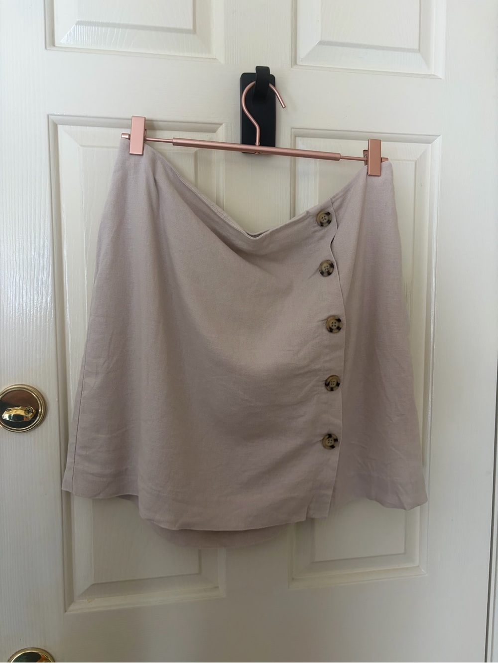 LOFT - outlet Beige Button-Side A-Line Skirt